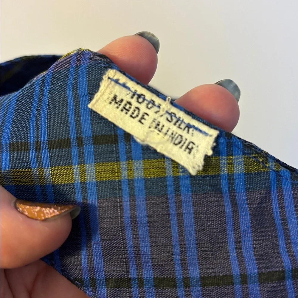Made In India Silk Plaid Braided Belt OS
